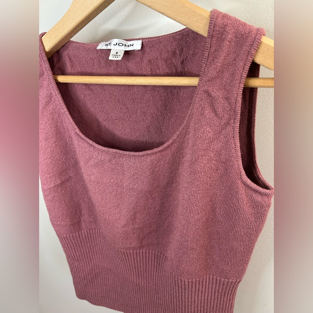 St. John Purple Knit Tank Top made in USA.